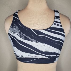 Lululemon 10 Strappy sport bra black gray print